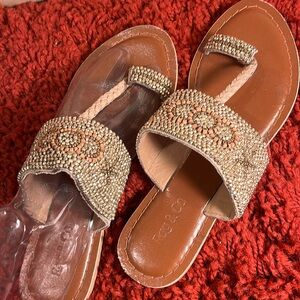 Rag & Co slip on toe thong sandals